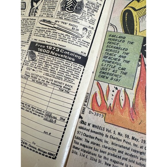 Charlton Comics Drag N’ Wheels Comic Vol 5 #59 May 1973 Vintage Collectible - Picture 5 of 5